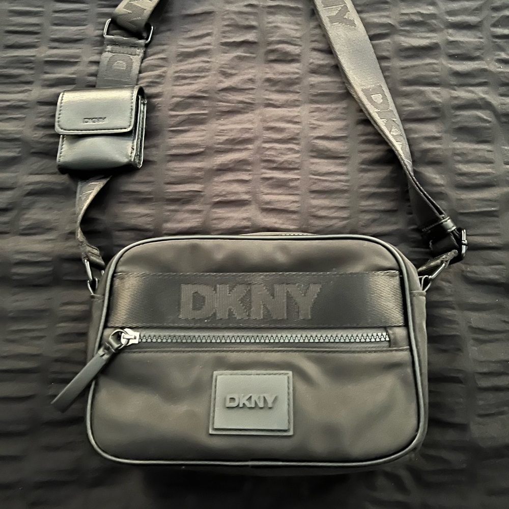 DKNY Charcoal Crossbody Bag with Pouch